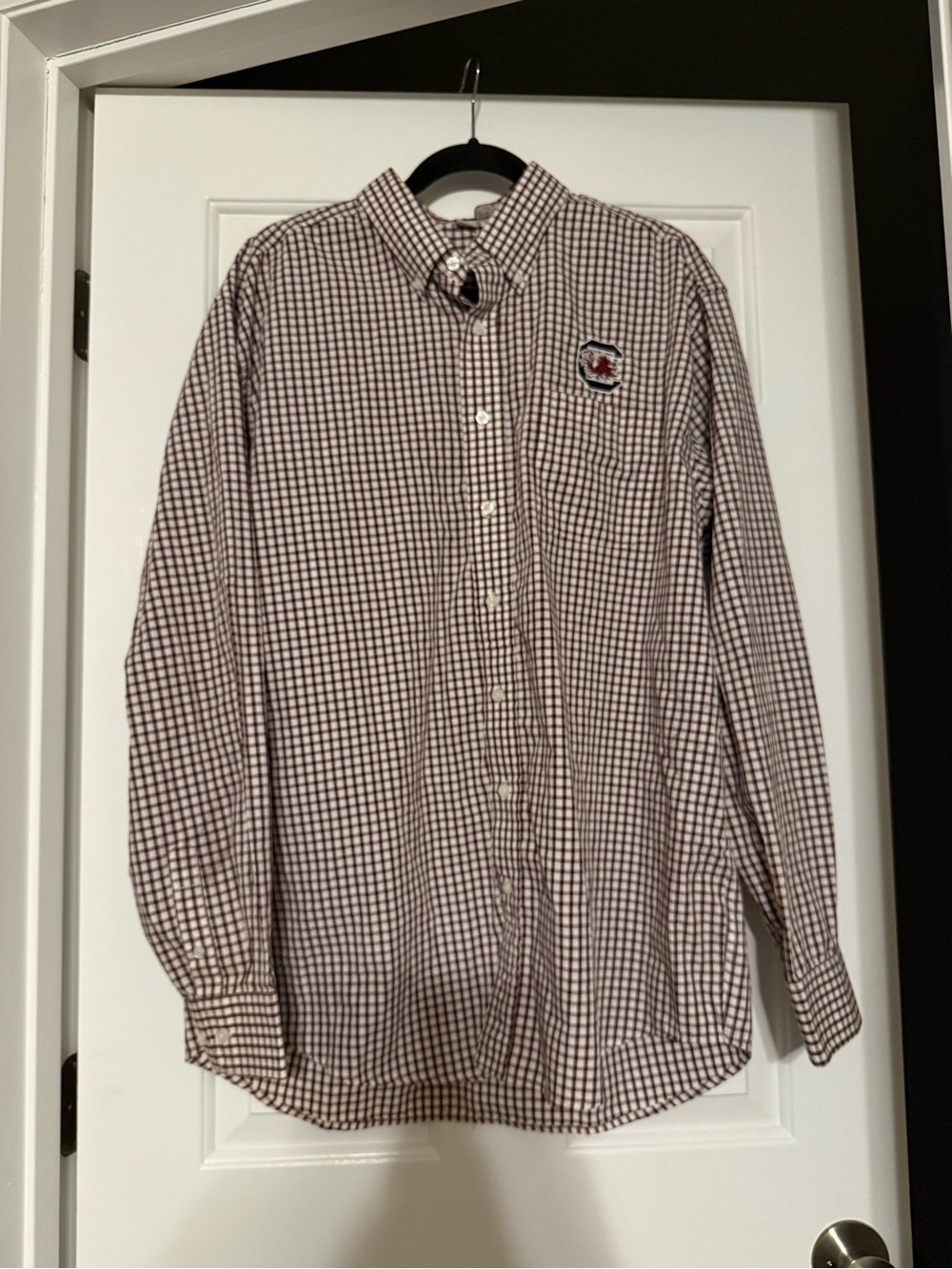 Vantage USC Gamecocks Men's XL Deep Maroon Gingham Button Down Shirt